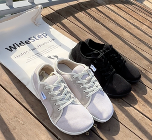 WideStep customer wearing our shoes